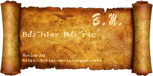 Böhler Móric névjegykártya